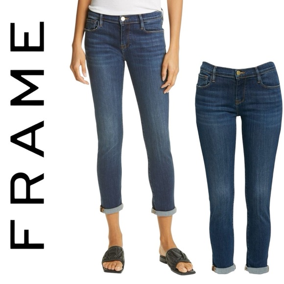 Frame Le Garçon Comfort Stretch Denim Jeans Mid Rise Boyfriend Ankle Sz 26 - Picture 12 of 12